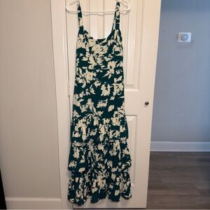 Abercrombie & Fitch Floral Green and White Women's Dress